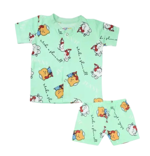 Oryza Creations Green Color Top &amp; Short Set Baby Boy